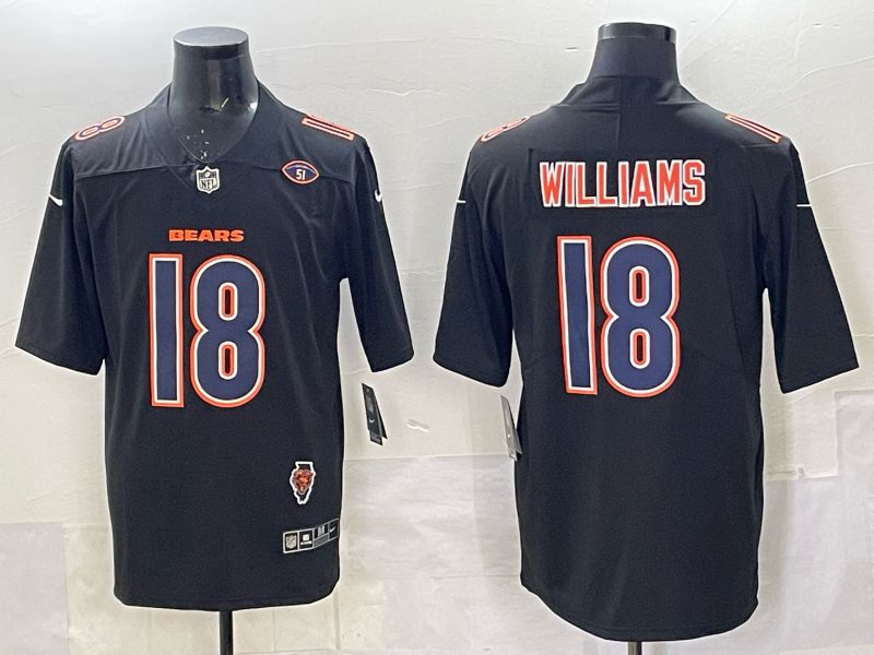 Men 2025 Nike Chicago Bears #18 Williams Black Limited NFL Jersey style 017